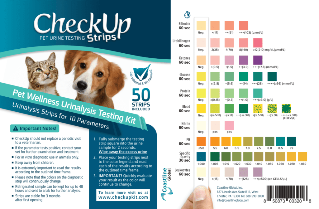 CheckUP 10 in 1 Urine Urinalysis Testing Kit Cats & Dogs - The Pet Source