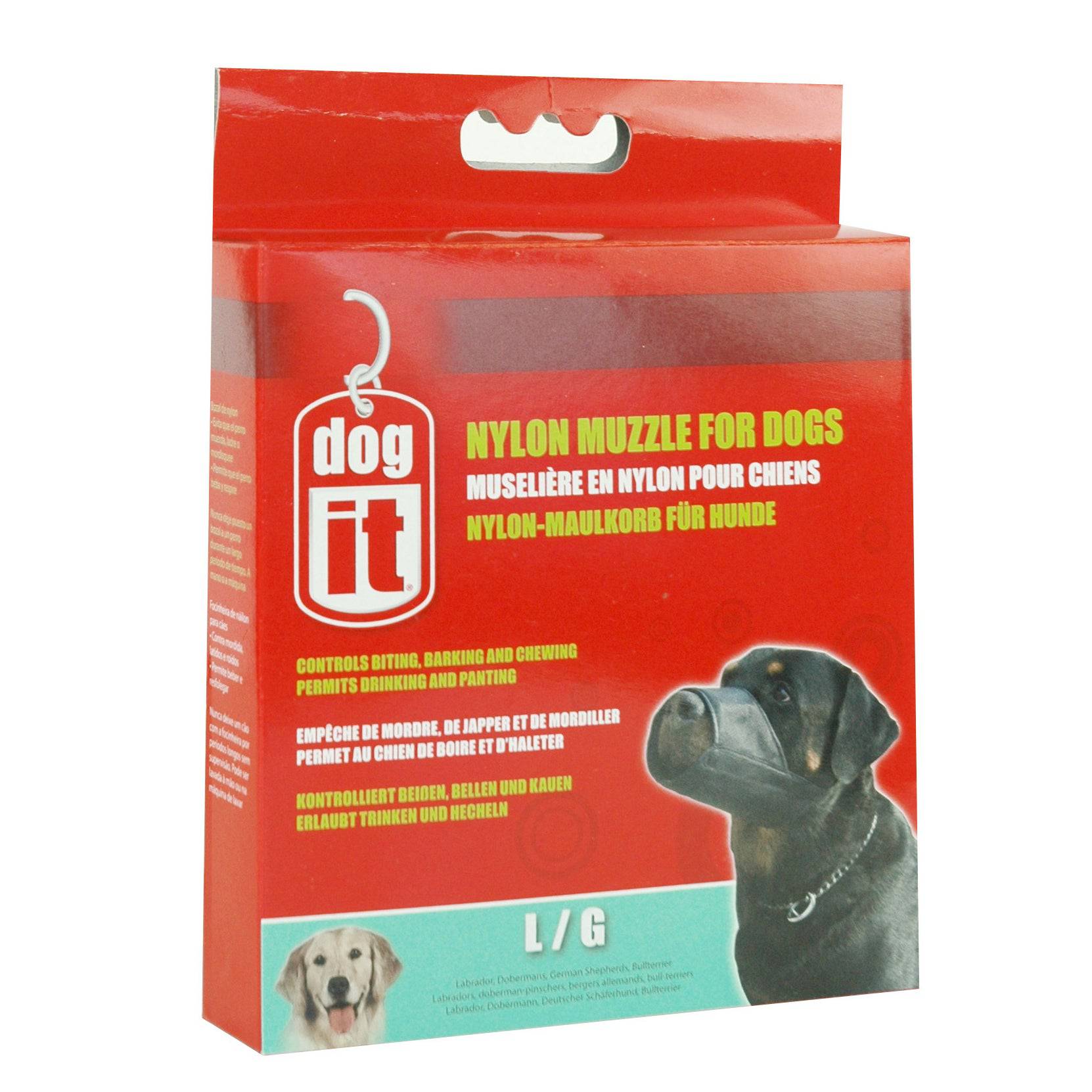 Dogit Nylon Dog Muzzle - Black - Large - The Pet Source