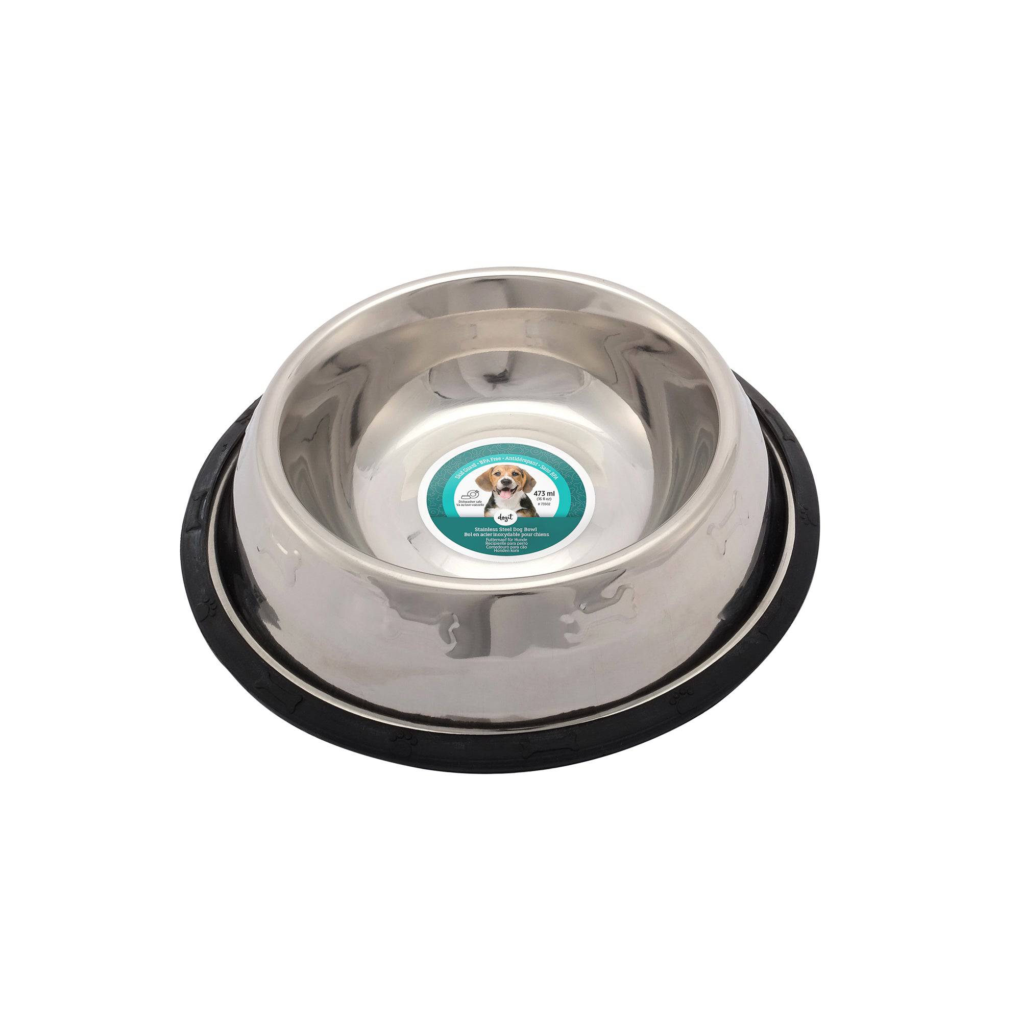 Dogit Stainless Steel Non Spill Dog Dish - Small - 16oz - The Pet Source