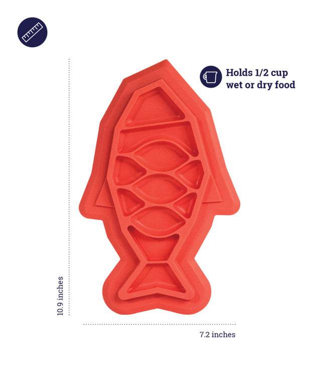 Petstages Fishie Fun Feed Mat Cat Slow Feeder Pink - The Pet Source