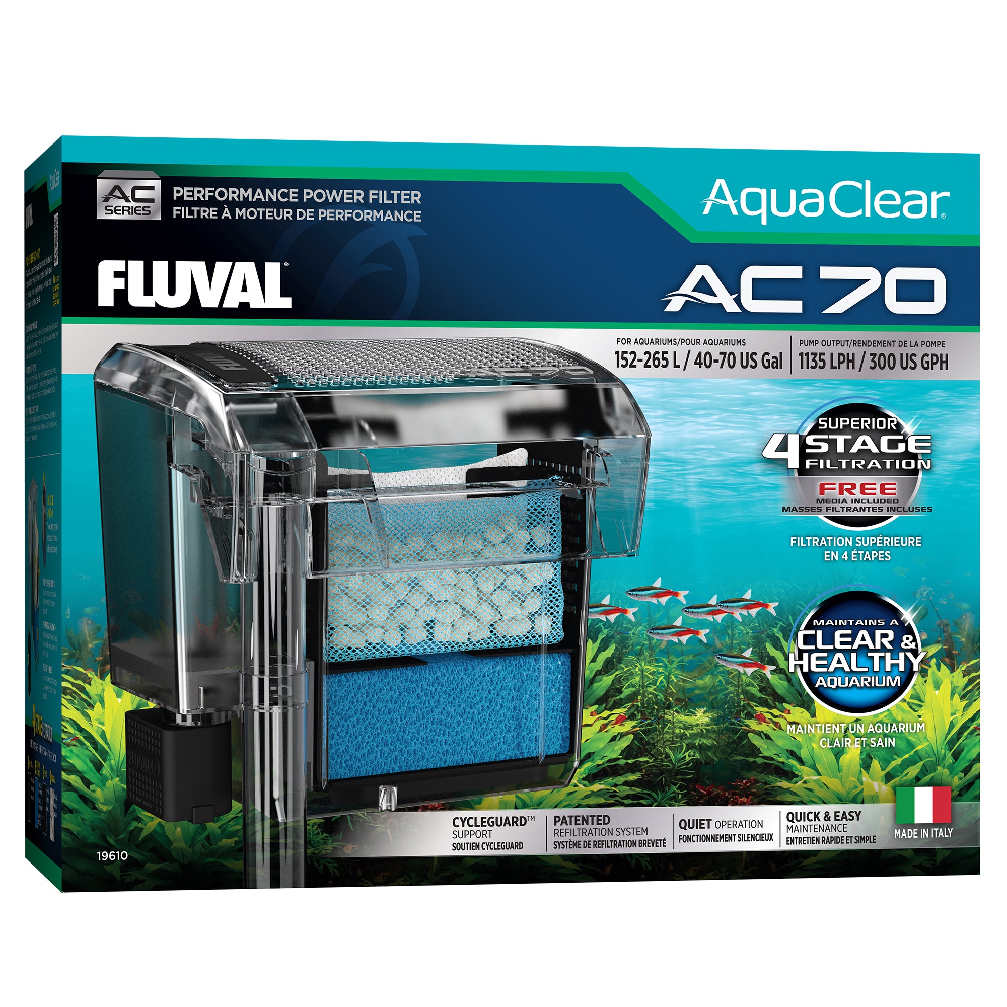Fluval AquaClear AC70 Power Filter - 40-70 US Gal