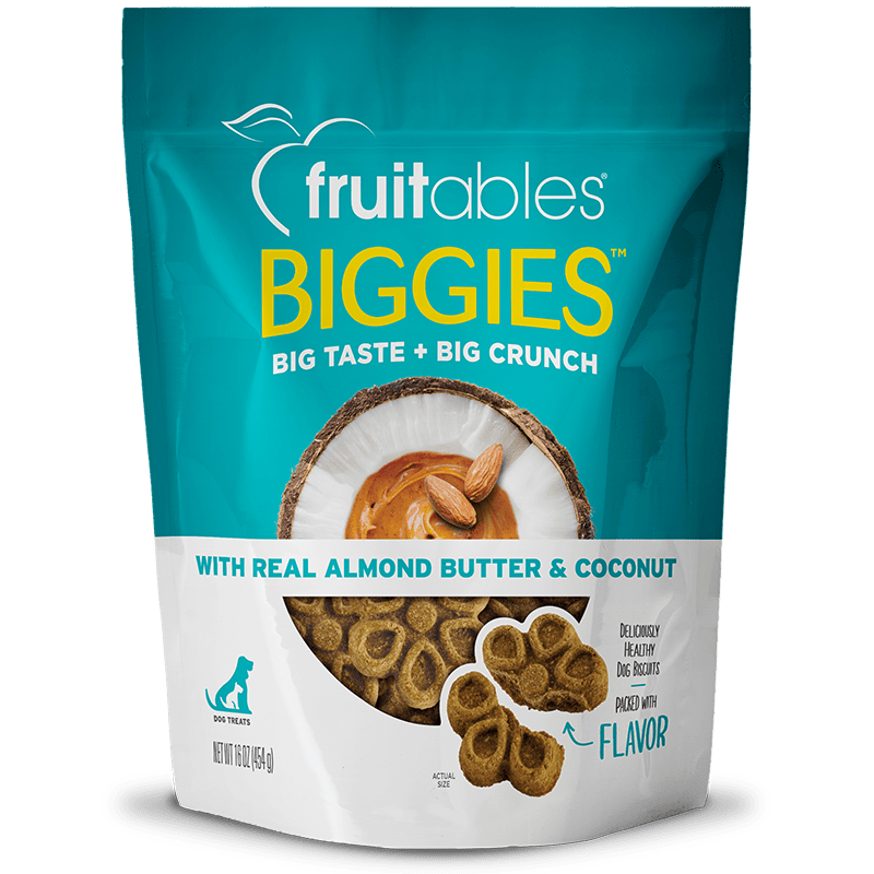 Fruitables Biggies Almond Butter & Coconut Dog Treats - 16 oz - The Pet Source