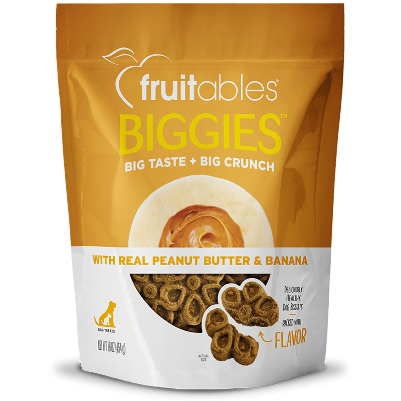 Fruitables Biggies Peanut Butter & Banana Dog Treats - 16 oz - The Pet Source