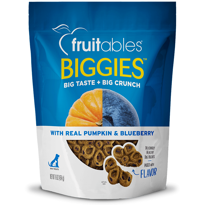 Fruitables Biggies Pumpkin & Blueberry Dog Treats - 16 oz - The Pet Source