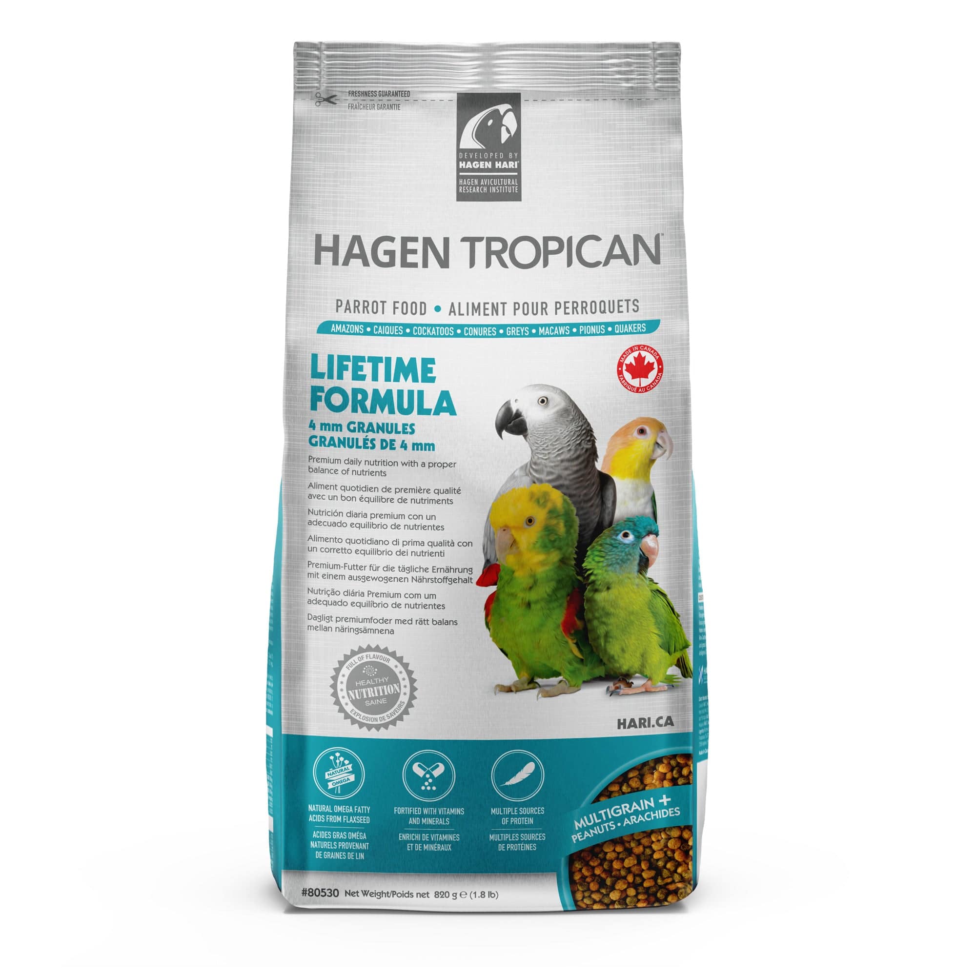 Tropican Lifetime Formula for Parrots Granules 4mm - 1.8lb - The Pet Source