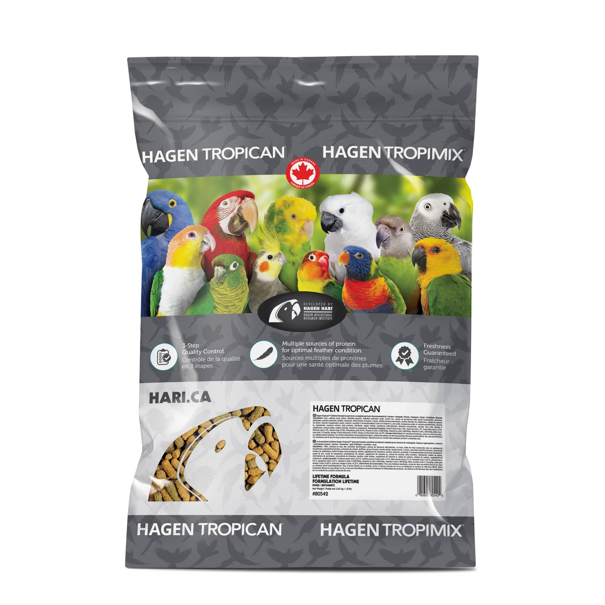 Tropican Lifetime Formula for Parrots Sticks - 8lb - The Pet Source