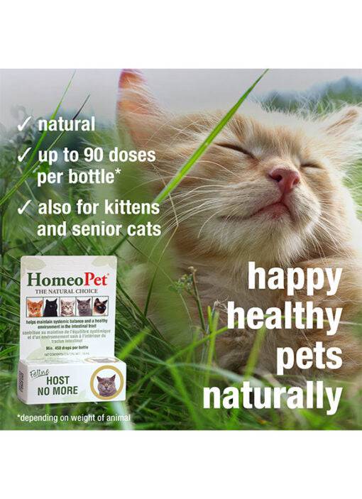 HomeoPet Feline Host No More - 15ml - The Pet Source