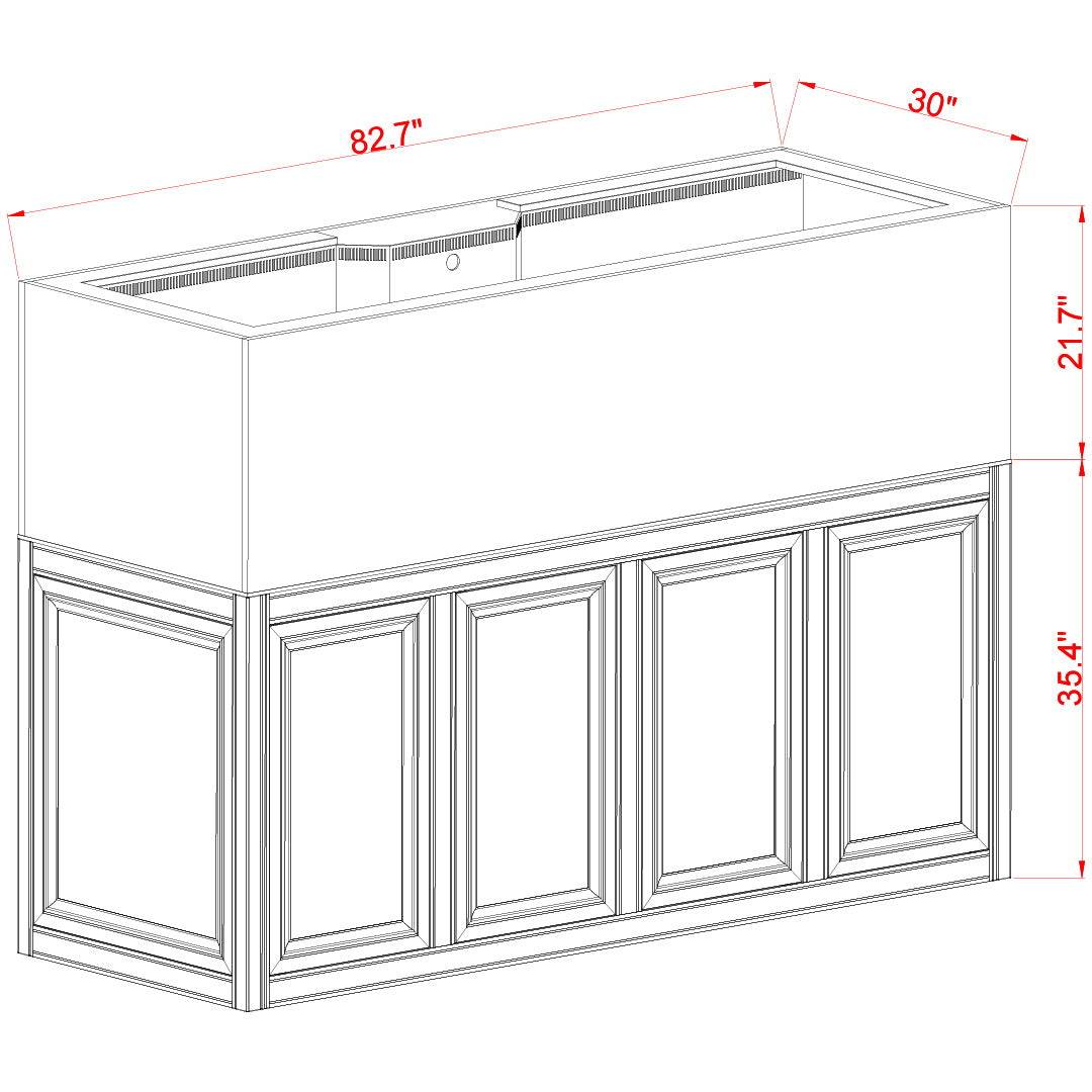 Innovative Marine INT 240 Gallon Aquarium w/ APS Stand - Made To Order - Black
