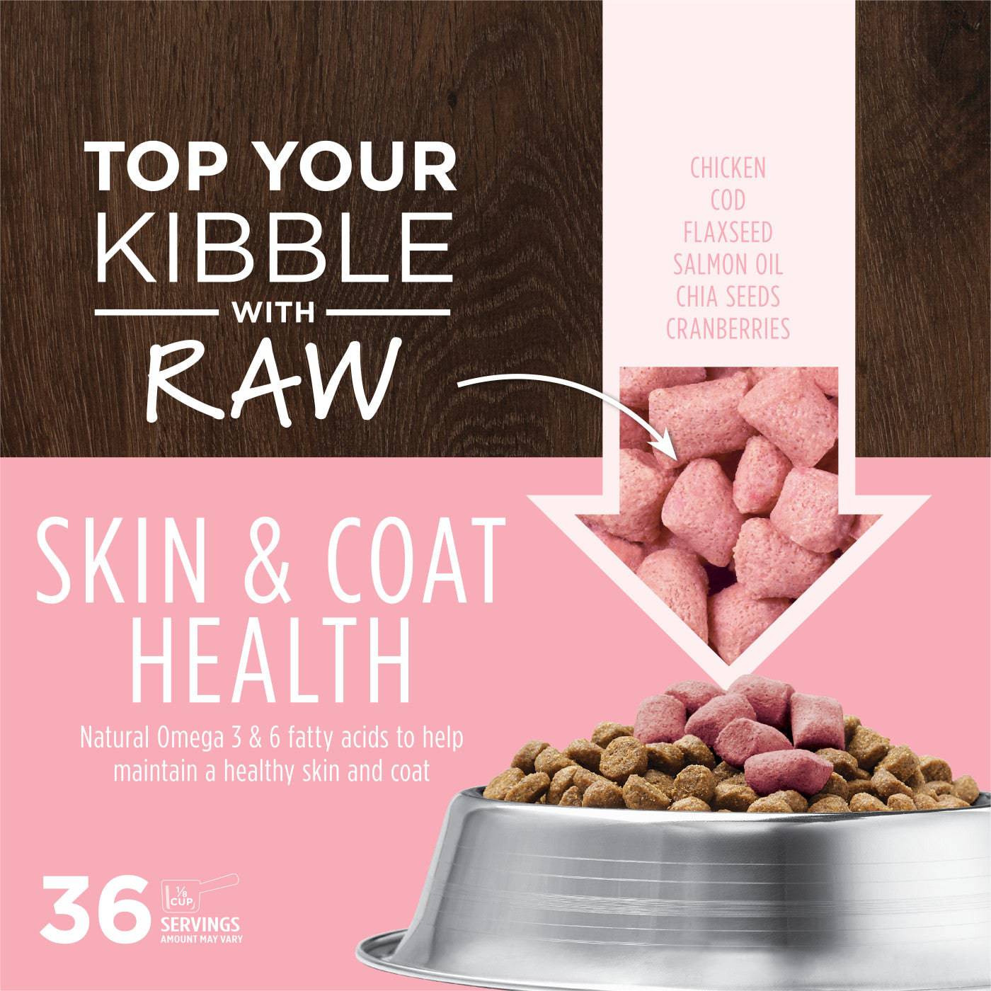 Instinct Raw Boost Frozen Mixers Skin & Coat Health Dog Food Topper - 1.25lb - The Pet Source