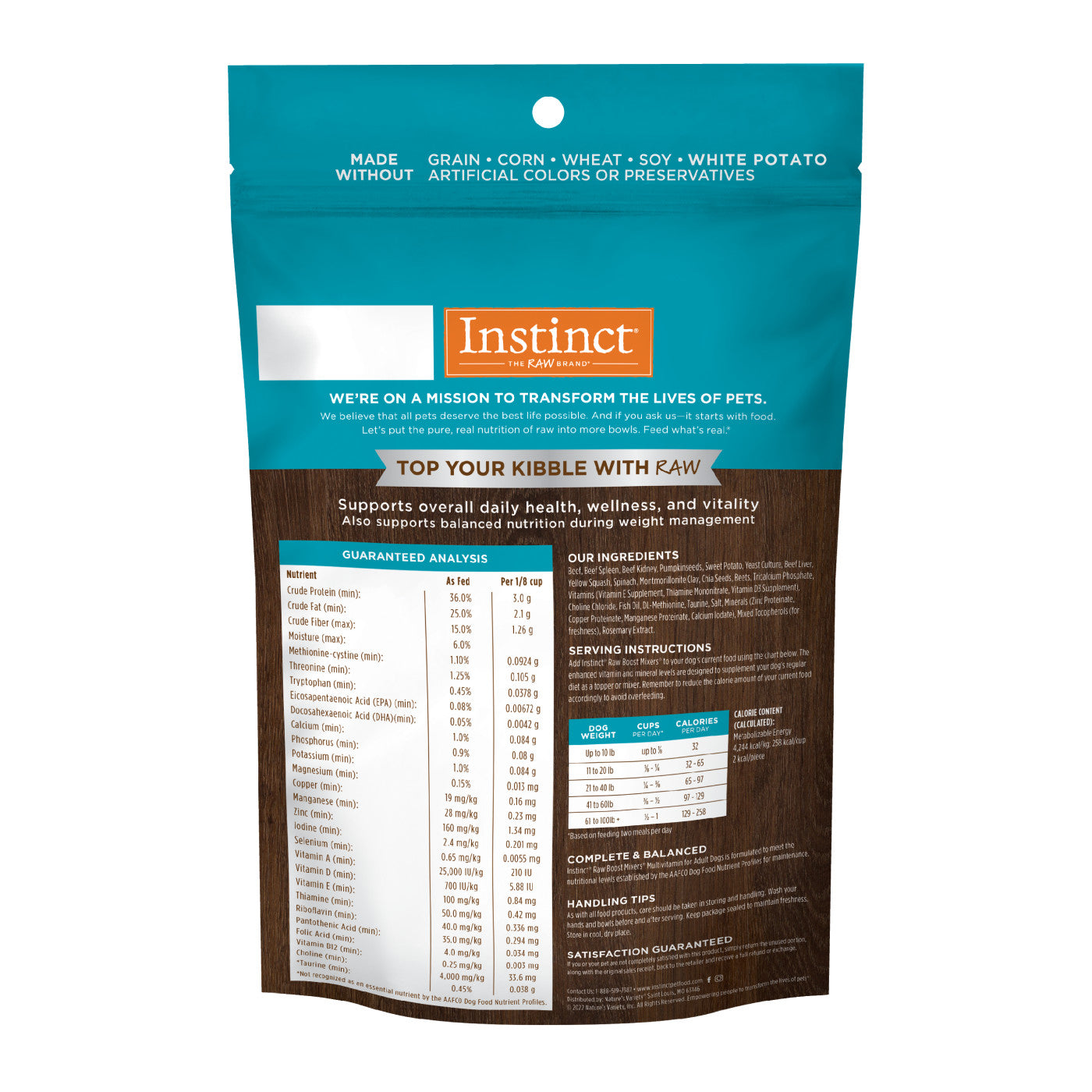 Instinct Raw Boost Mixers Multivitamin for Adult Dogs Food Topper - 12.5oz