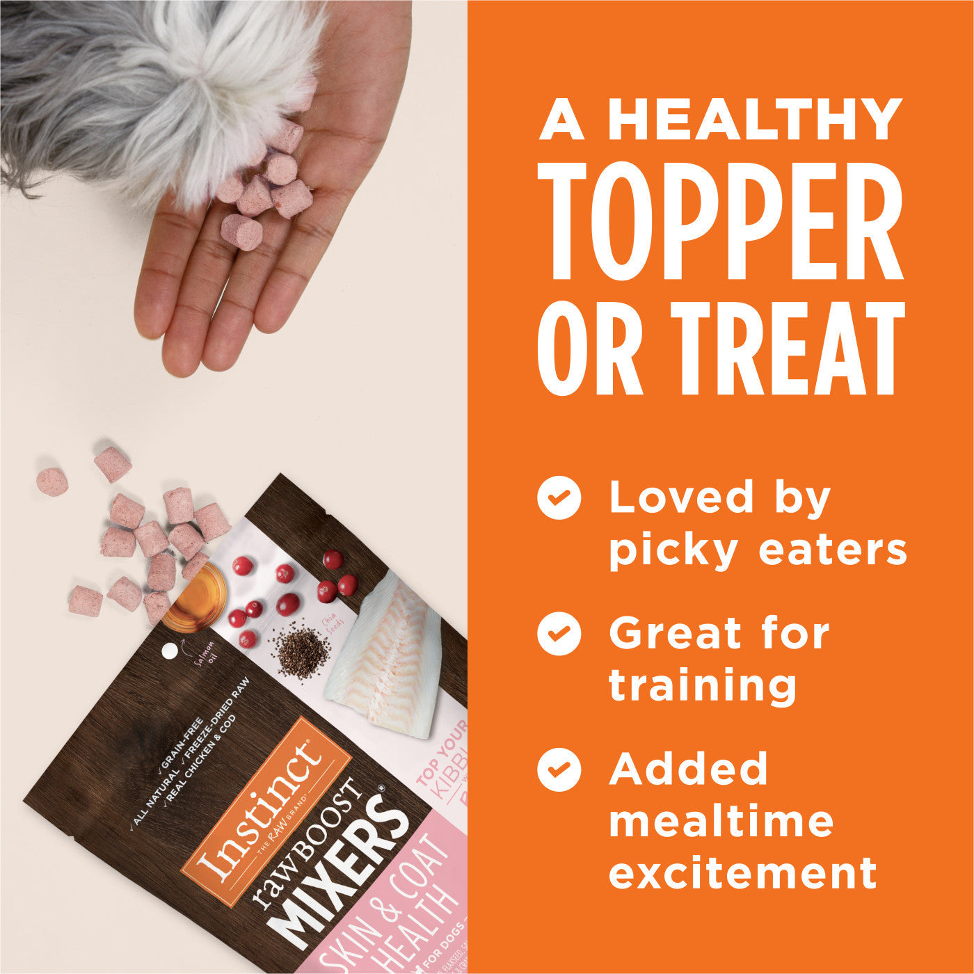 Instinct Raw Boost Mixers Skin & Coat Health Dog Food Topper - 5.5oz