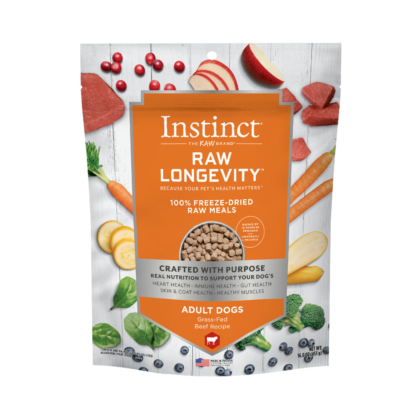 Instinct Raw Longevity Freeze Dried Bites Adult Dog Food Beef - 5oz