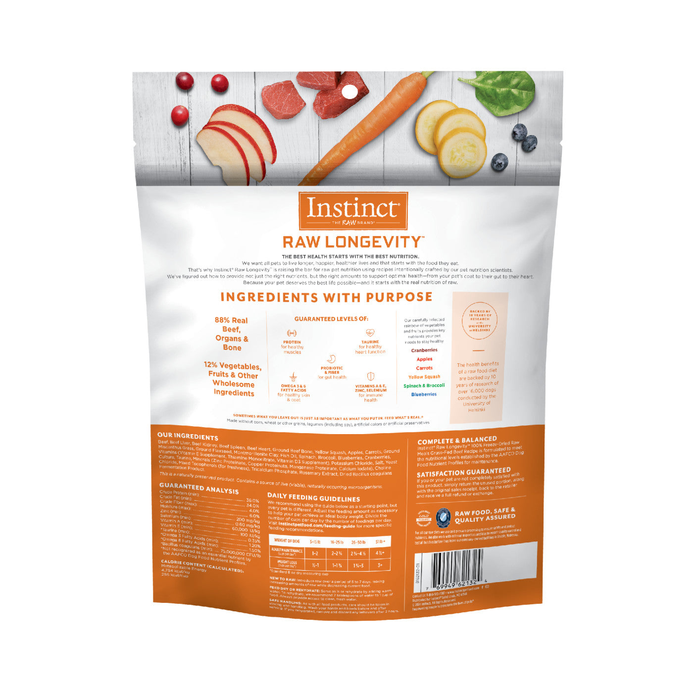 Instinct Raw Longevity Freeze Dried Bites Adult Dog Food Beef - 5oz