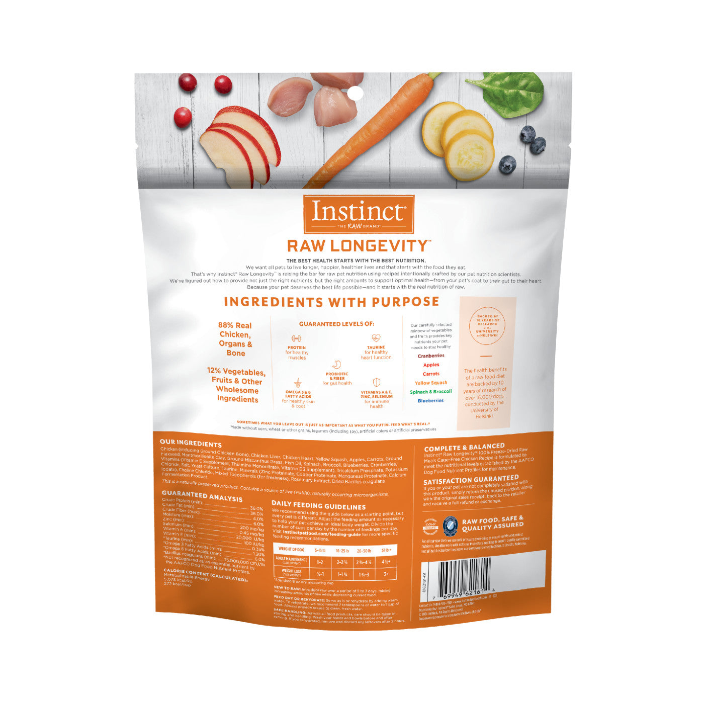 Instinct Raw Longevity Freeze Dried Bites Adult Dog Food Chicken - 16oz