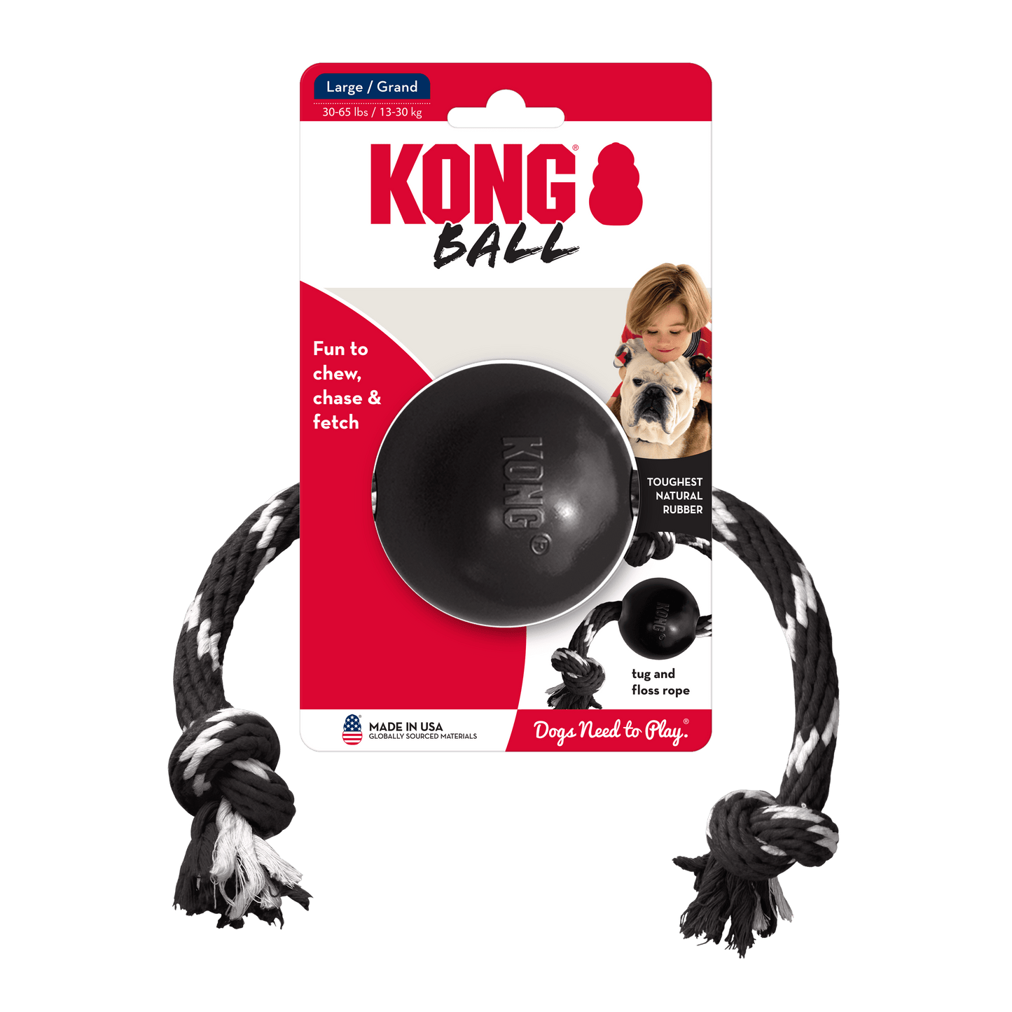Kong Extreme Ball With Rope - The Pet Source