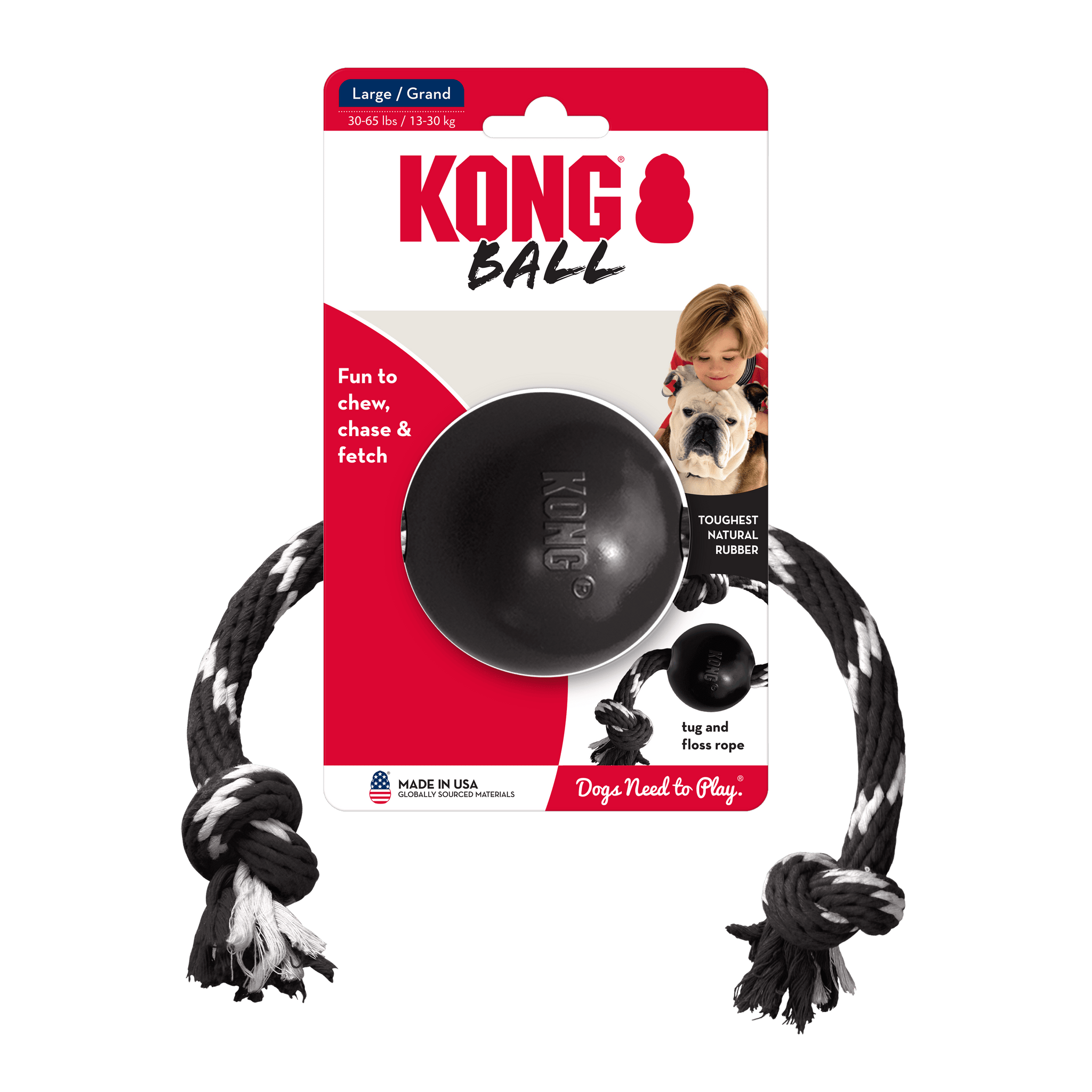 Kong Extreme Ball With Rope - The Pet Source