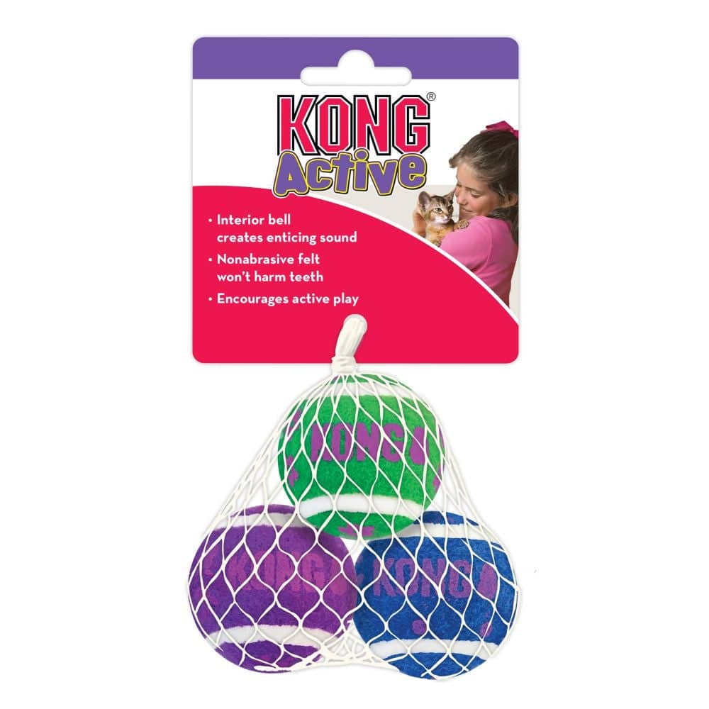 Kong Cat Active Tennis Balls With Bells - The Pet Source