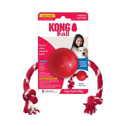 Kong Ball With Rope - The Pet Source