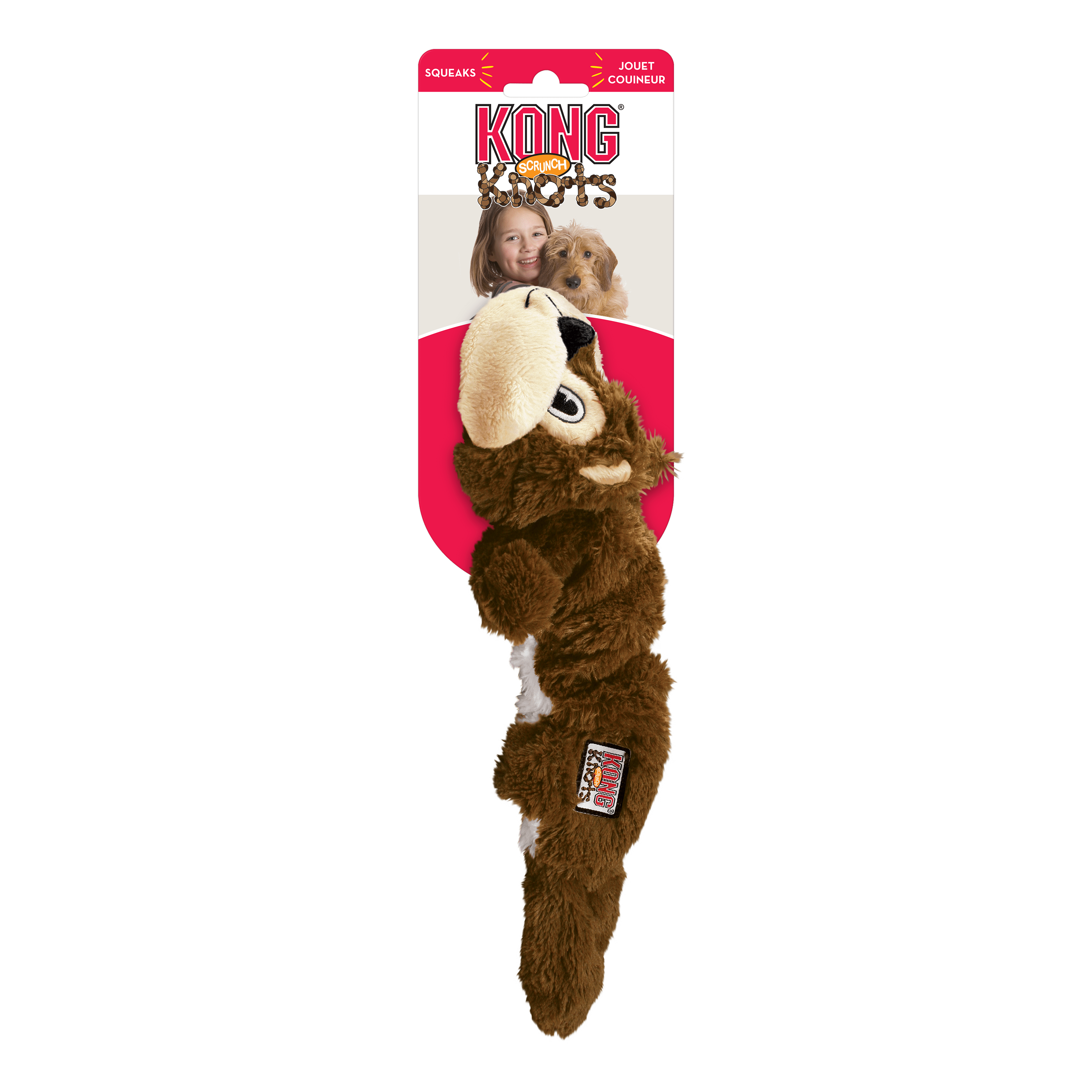 Kong Scrunch Knots Squirrel - Small/Medium - The Pet Source