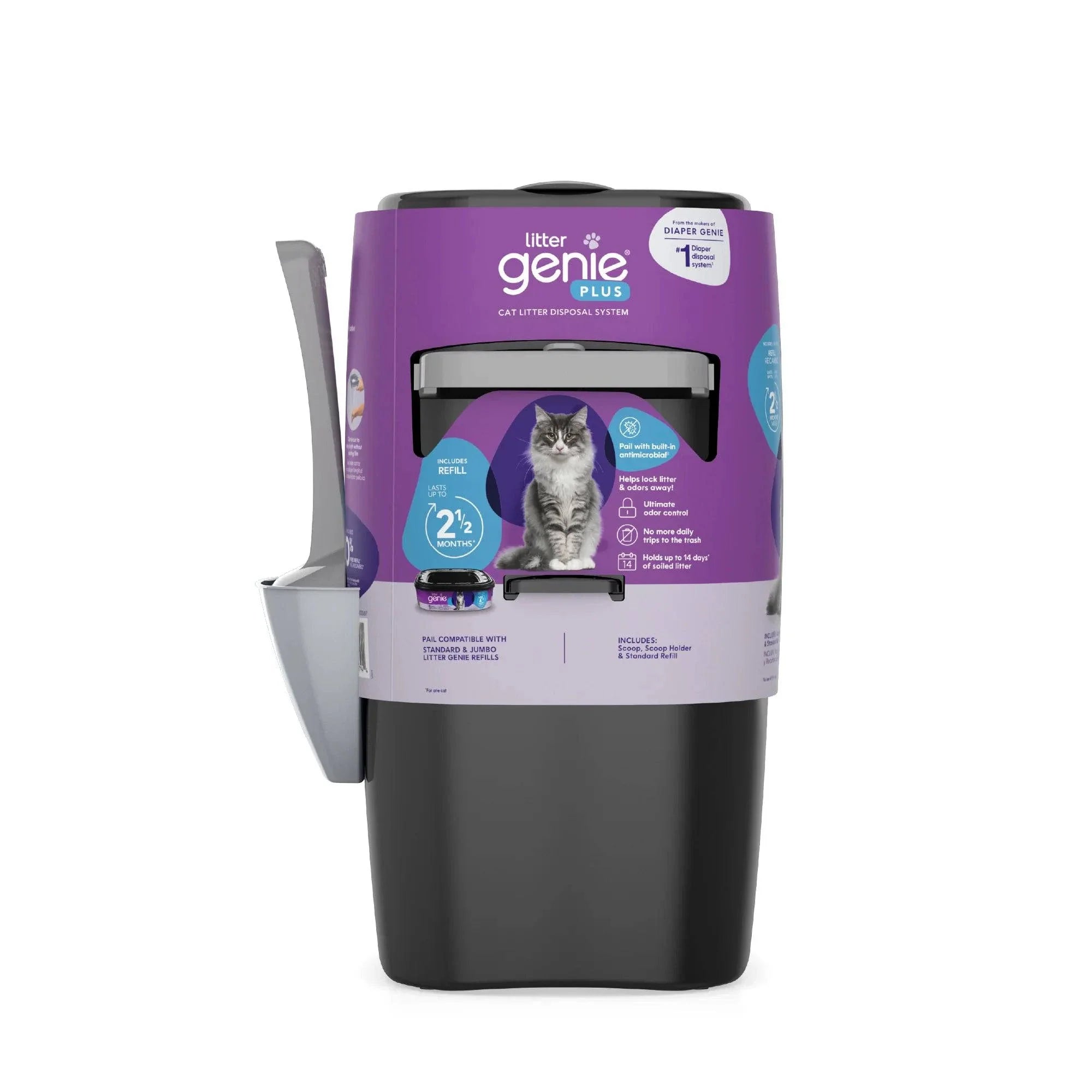 Litter Genie Plus Cat Litter Pail Disposal System - Black - The Pet Source