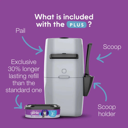 Litter Genie Plus Cat Litter Pail Disposal System - Black - The Pet Source