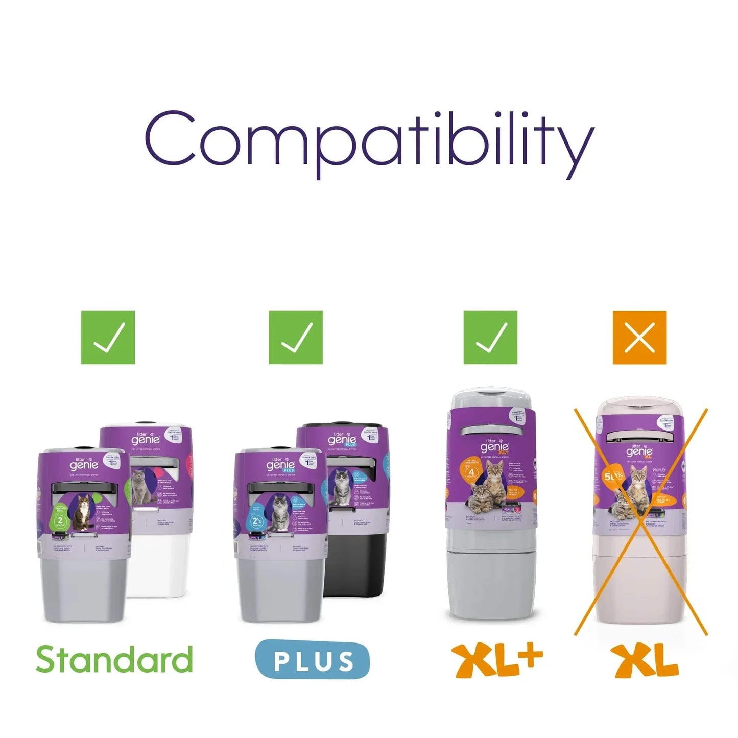 Litter Genie Plus Cat Litter Pail Disposal System Refill Jumbo - 2 pack - The Pet Source
