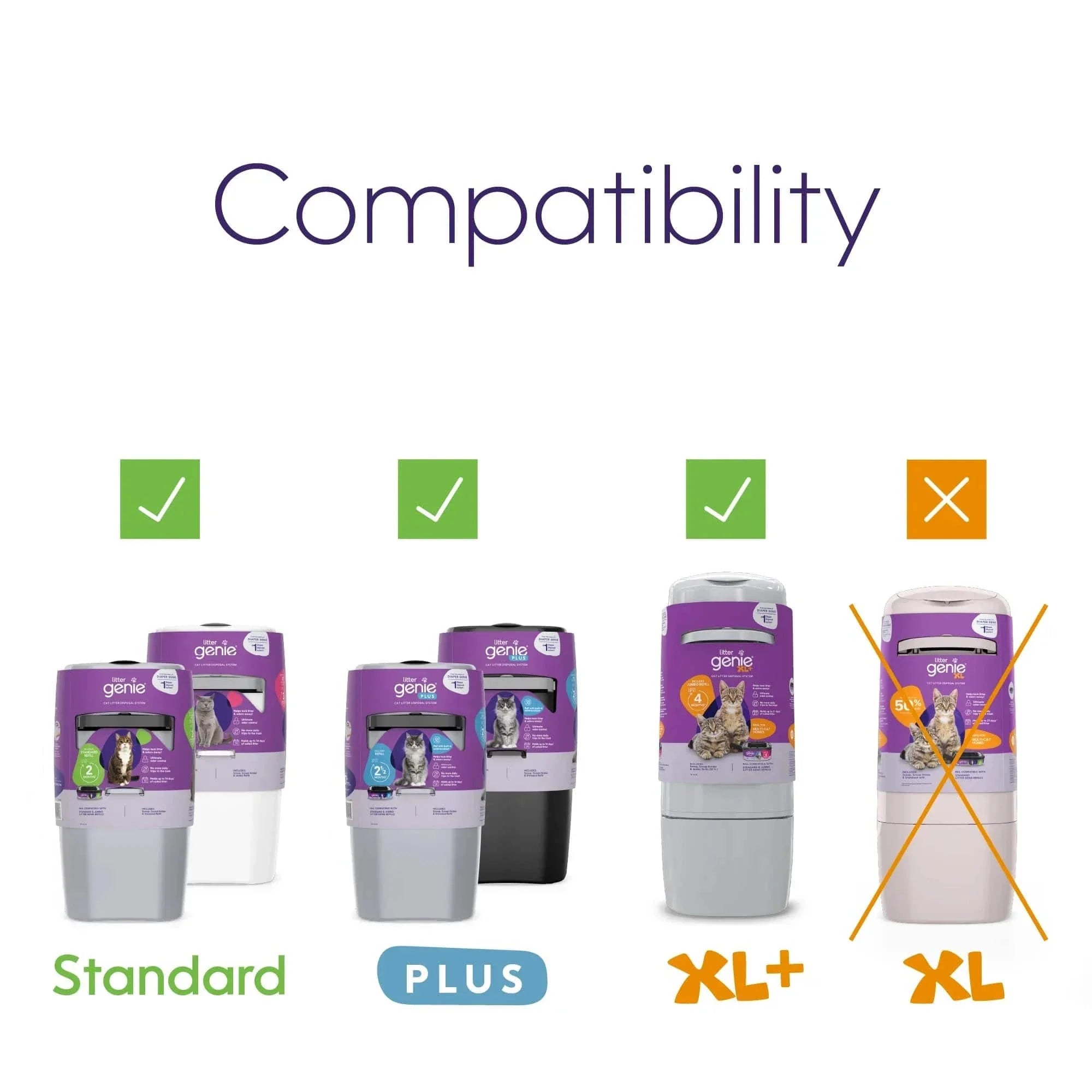 Litter Genie Plus Cat Litter Pail Disposal System Refill Jumbo - 2 pack - The Pet Source