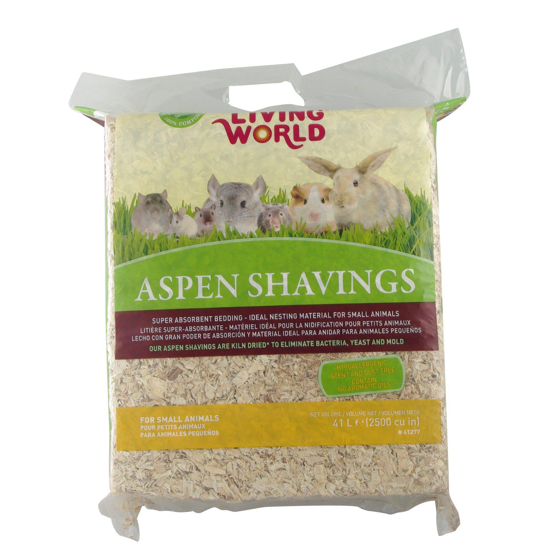 Living World Aspen Shavings - 41 L - 2500 cu in - The Pet Source