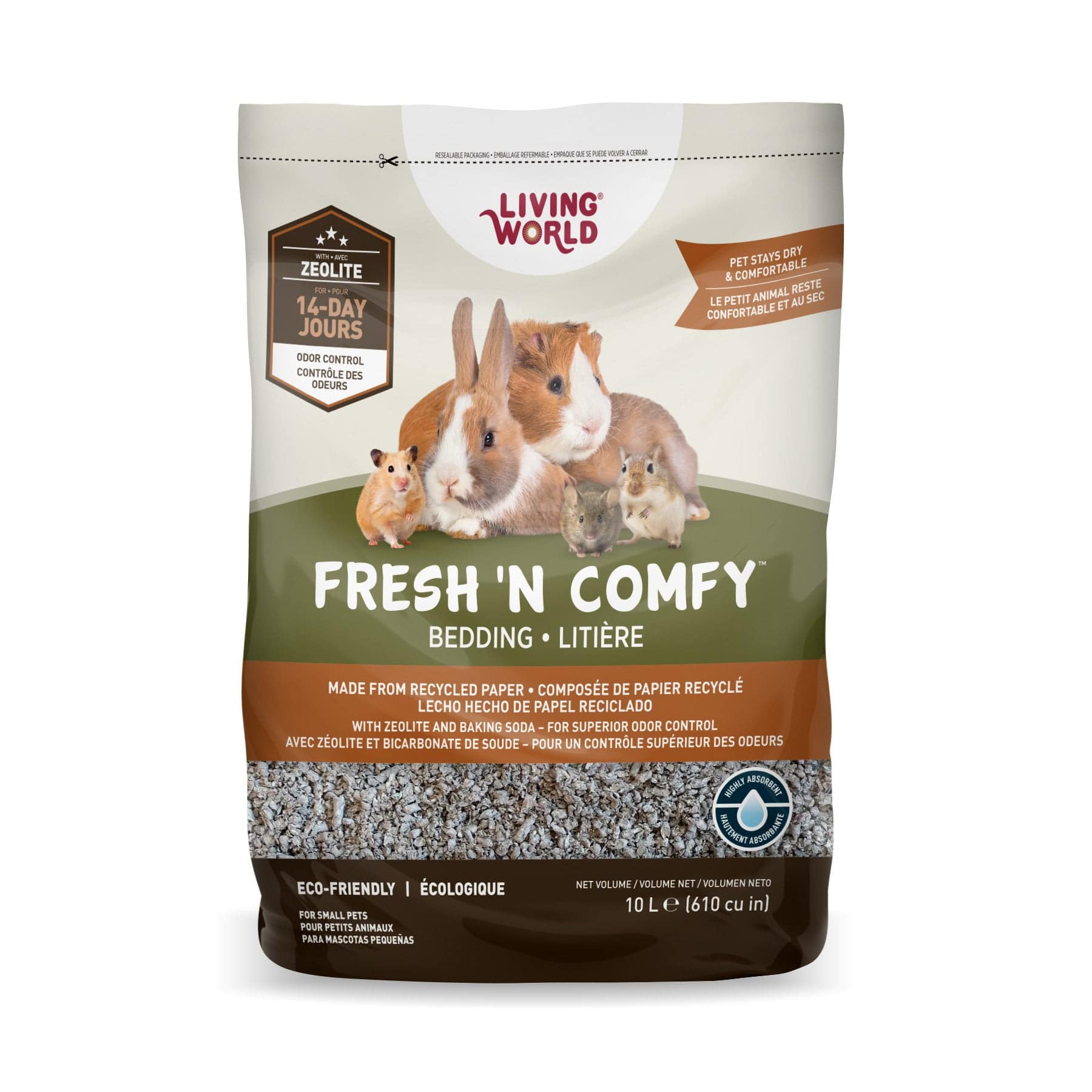 Living World Fresh 'N Comfy Bedding Tan - 10 L - 610 cu in - The Pet Source