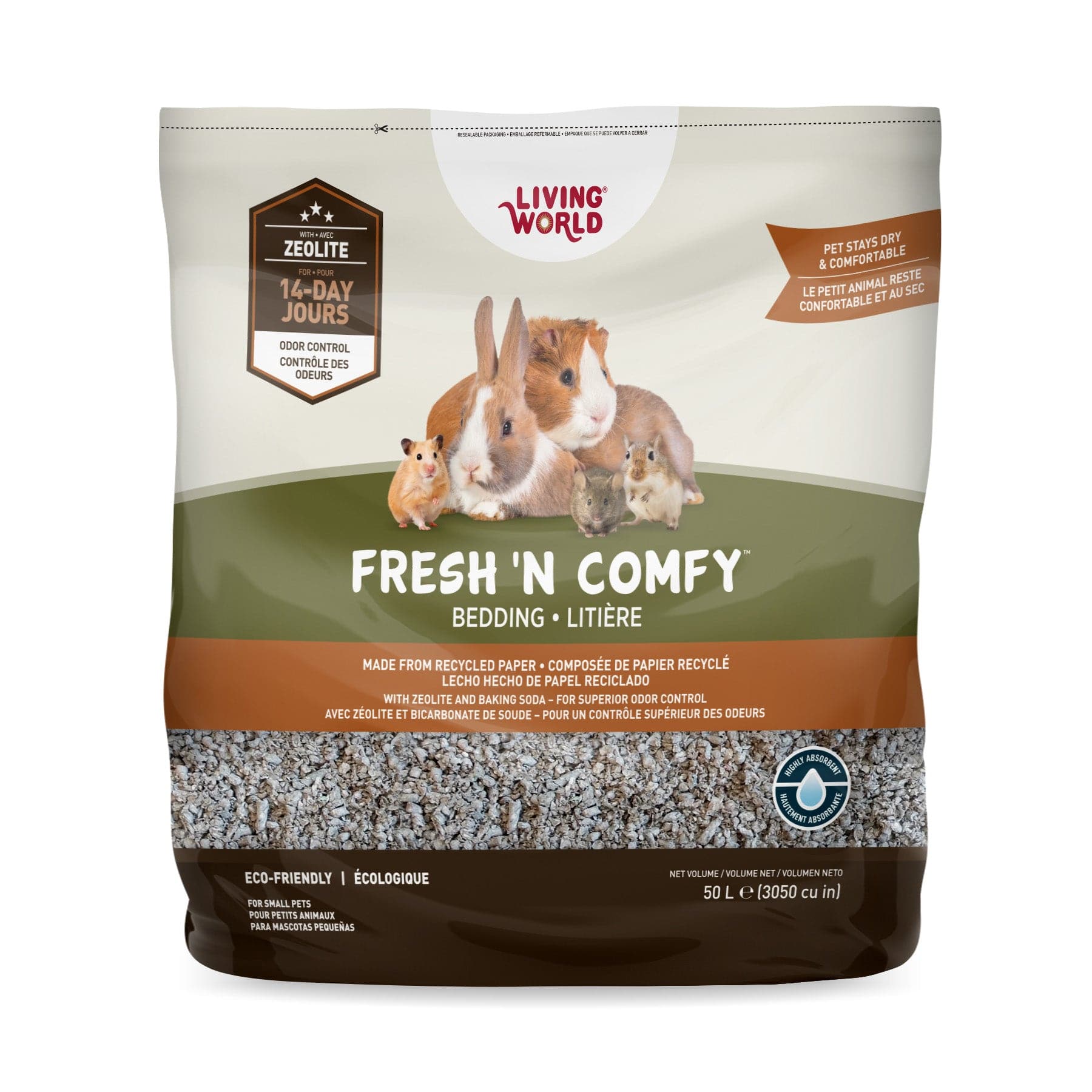 Living World Fresh 'N Comfy Bedding Tan - 50 L - 3050 cu in - The Pet Source