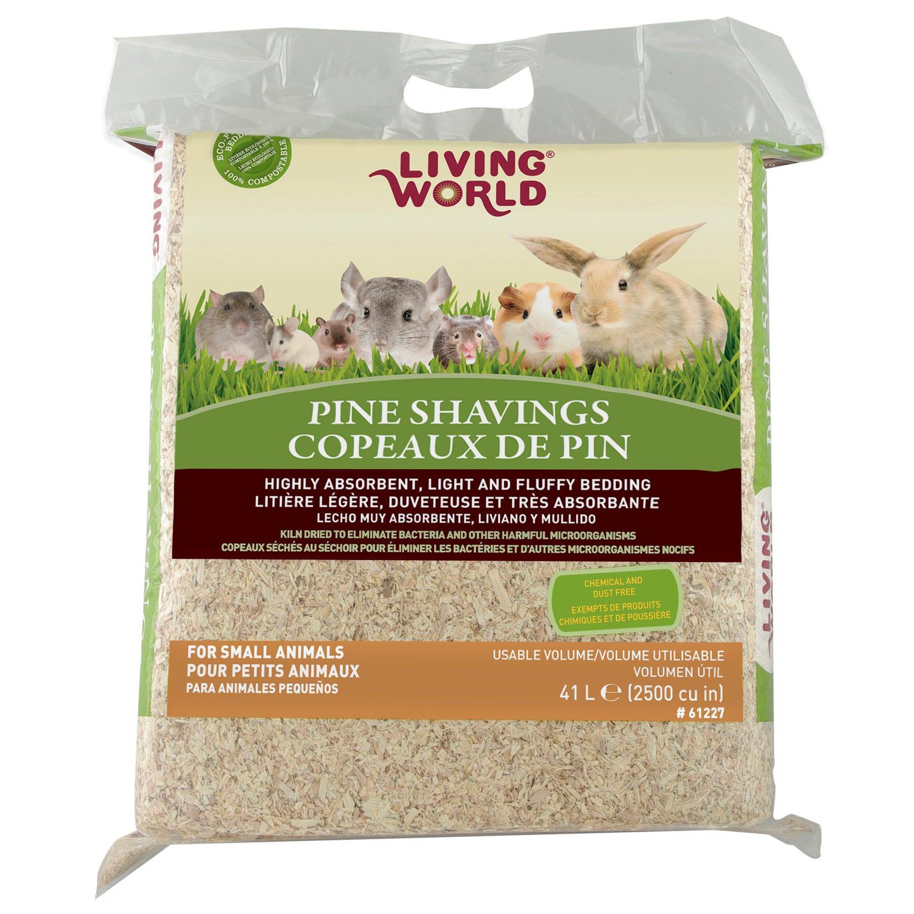 Living World Pine Shavings - 41 L - 2500 cu in - The Pet Source