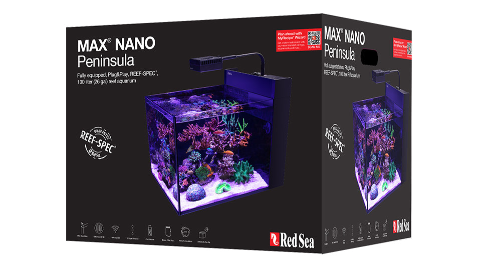 Red Sea Max Nano Peninsula with ReefLED 50 - 26 Gal - Black