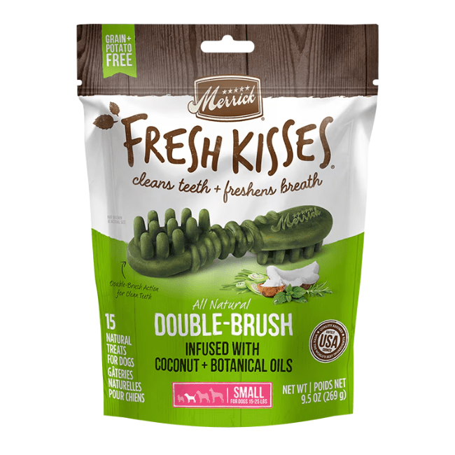Merrick Fresh Kisses Infused With Coconut Oil + Botanical Oils Small Dog Dental Treats - 9 count - The Pet Source