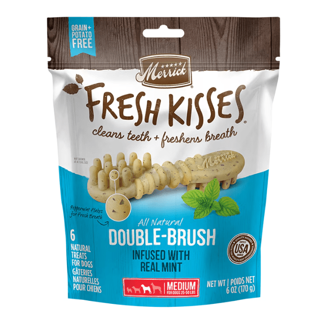 Merrick Fresh Kisses Infused With Mint Medium Dog Dental Treats - 6 count - The Pet Source