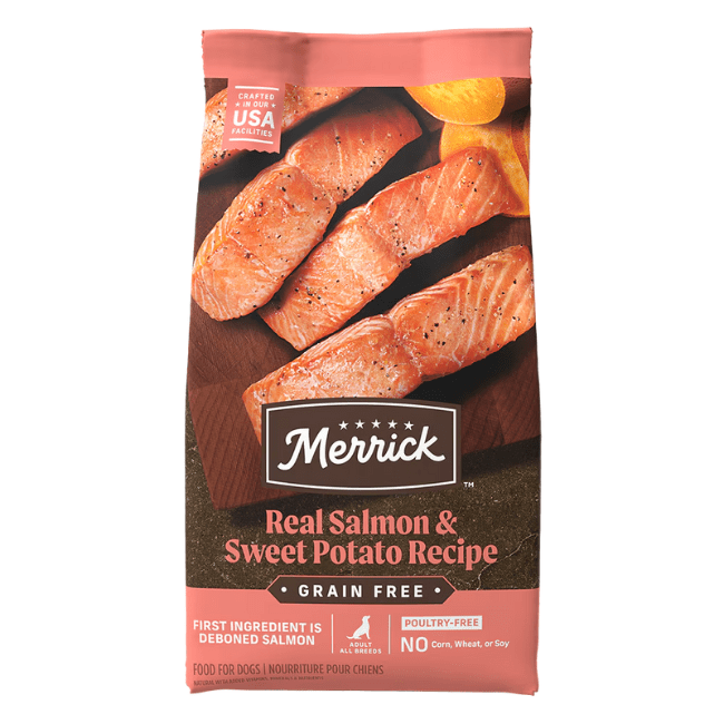 Merrick Real Salmon + Sweet Potato Recipe Adult Dog Food - The Pet Source