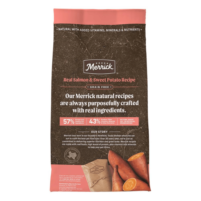 Merrick Real Salmon + Sweet Potato Recipe Adult Dog Food - The Pet Source
