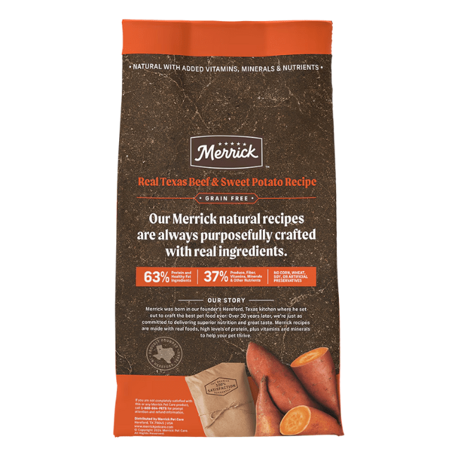 Merrick Real Texas Beef + Sweet Potato Recipe Adult Dog Food - The Pet Source