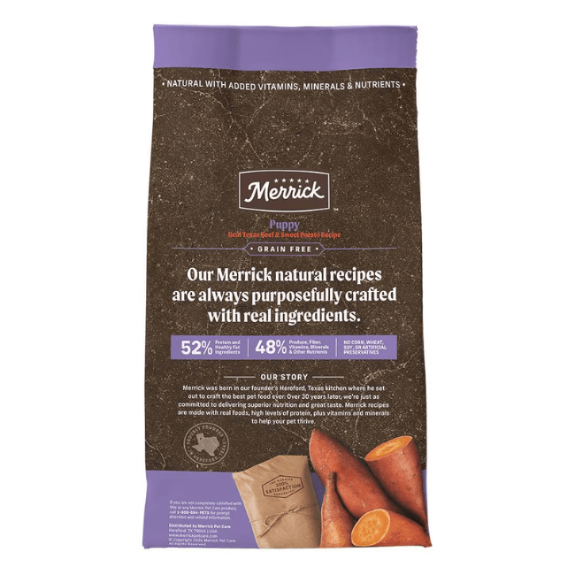 Merrick Real Texas Beef + Sweet Potato Puppy Recipe Puppy Food - The Pet Source