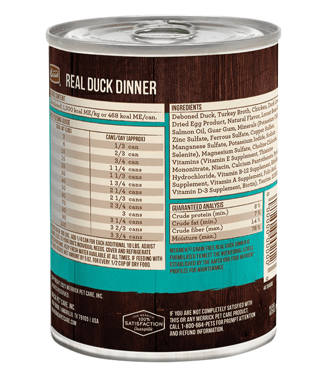 Merrick Real Duck Dinner Adult Dog Food - 12.7 oz - The Pet Source