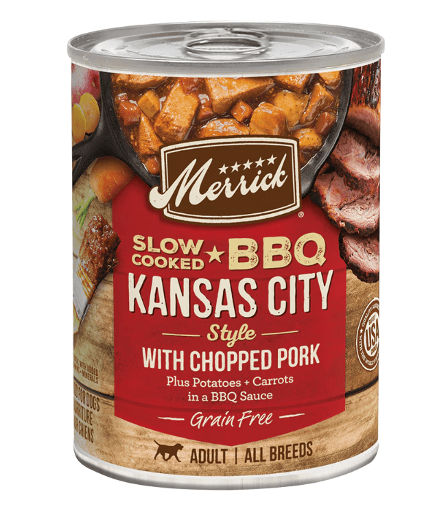 Merrick Slow-Cooked BBQ Kansas City Style with Chopped Pork Adult Dog Food - 12.7 oz - The Pet Source
