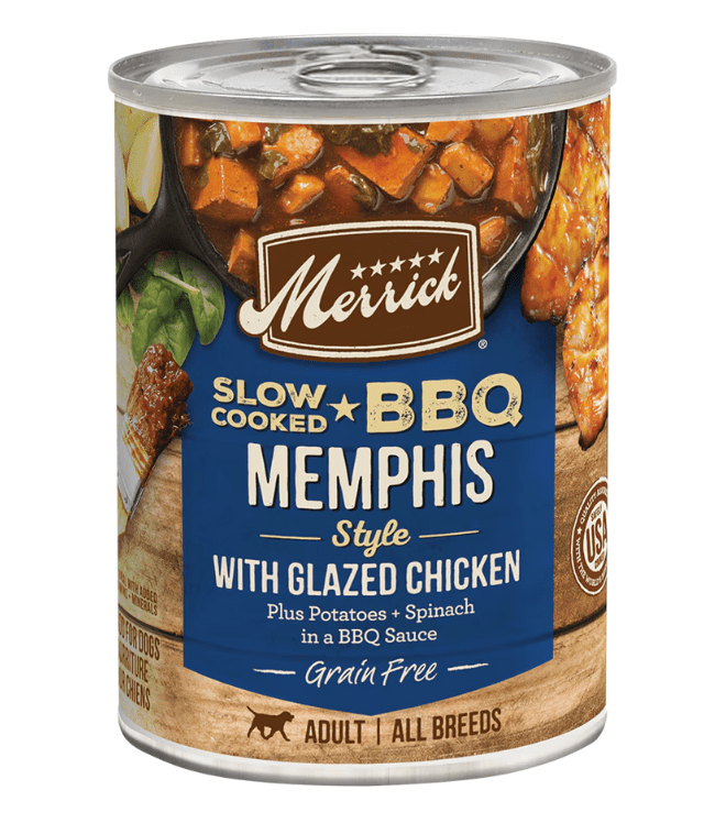 Merrick Slow-Cooked BBQ Memphis Style with Glazed Chicken Adult Dog Food - 12.7 oz - The Pet Source