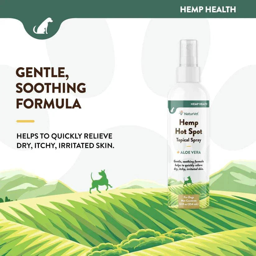 NaturVet Hemp Hot Spot Spray - 12oz - The Pet Source