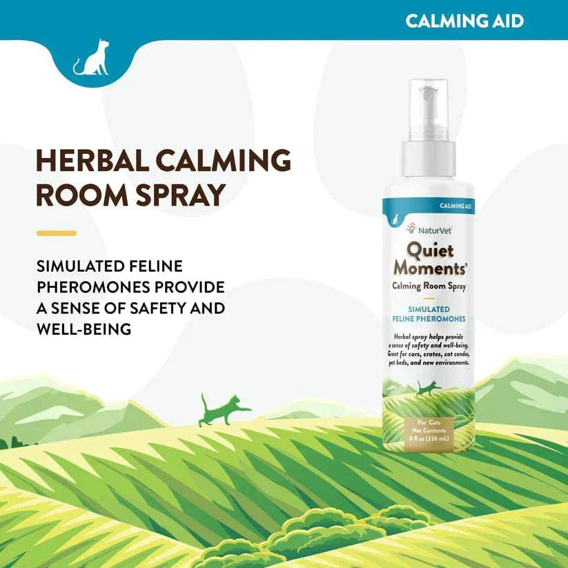 NaturVet Quiet Moments Cat Calming Room Spray - 8oz - The Pet Source