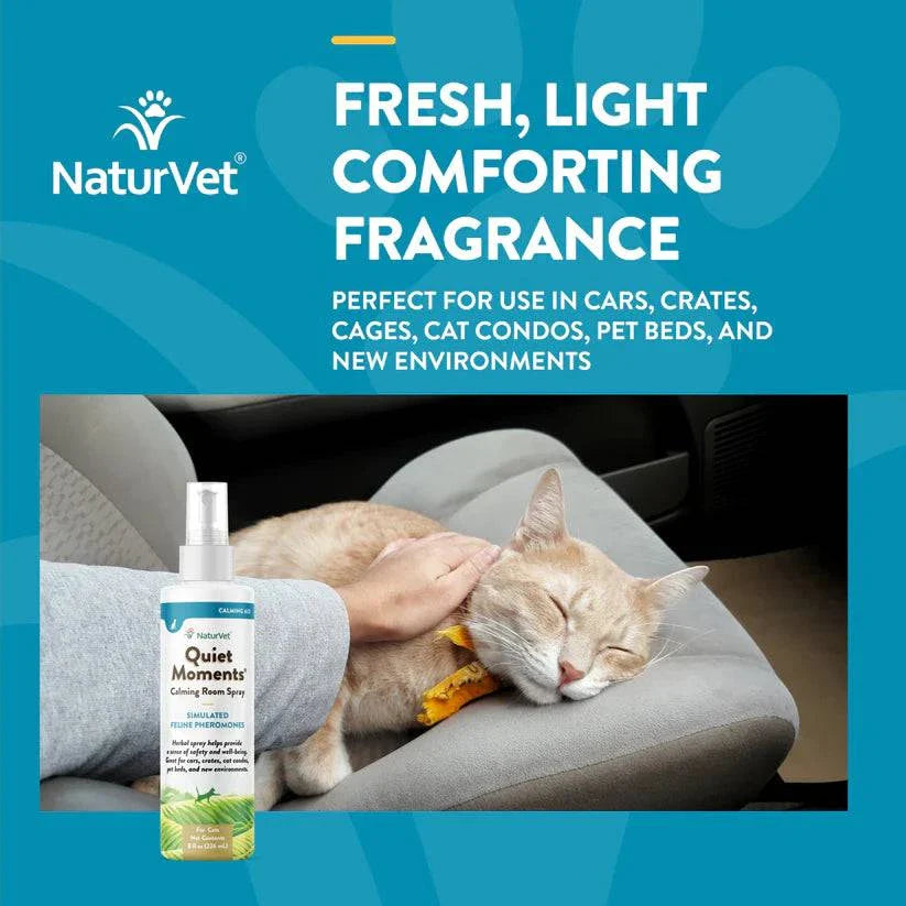 NaturVet Quiet Moments Cat Calming Room Spray - 8oz - The Pet Source