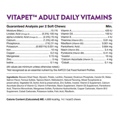 NaturVet VitaPet Adult Daily Vitamins Cat Soft Chews - 60ct - The Pet Source