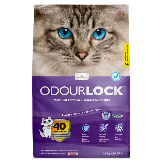 OdourLock Lavender Field Scent Premium Cat Litter - 12kg