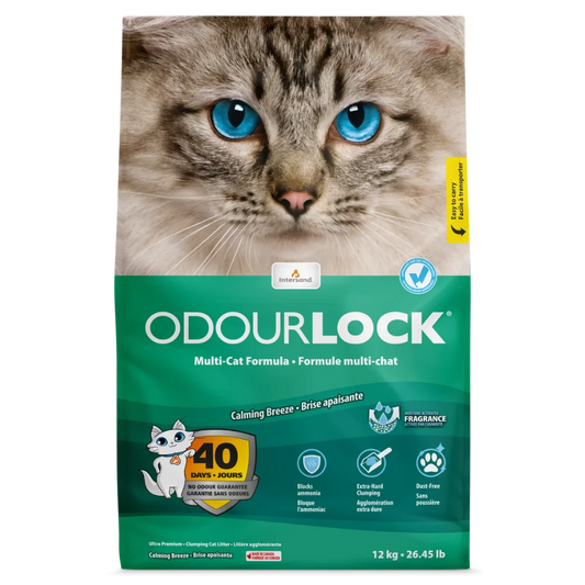 OdourLock Calming Breeze Scent Premium Cat Litter - 12kg