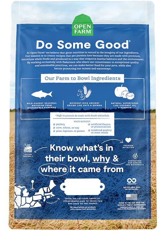 Open Farm Catch-of-the-Season Whitefish & Ancient Grains Dry Dog Food - 4lb