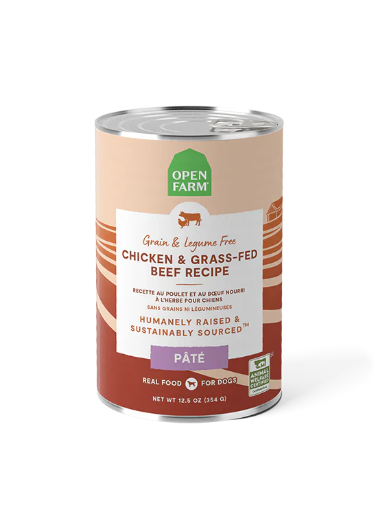 Open Farm Chicken & Grass Fed Beef Pâté Wet Dog Food - 12.5oz