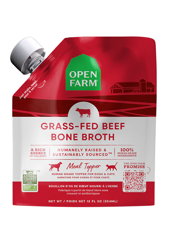 Open Farm Grass Fed Beef Bone Broth For Dogs & Cats - 12oz